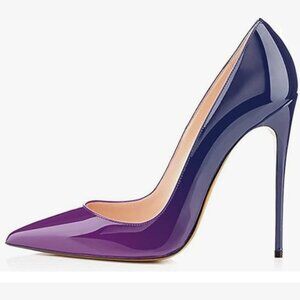 Luxury Patent Leather Stiletto Pumps‎ – Pointed Toe, Slip-On, 5" Heel